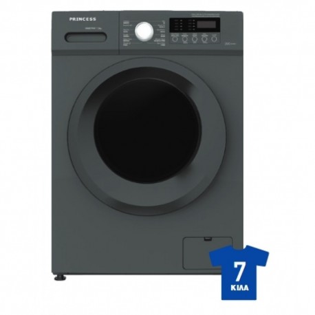 Princess WMBS7CED Πλυντήριο Ρούχων 7kg 1400 Στροφών Inverter Motor Ασημί A