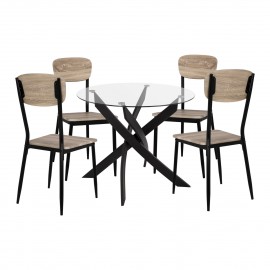 ΣΕΤ 5ΤΜΧ ΤΡΑΠΕΖΙ ΜΑΥΡΟ & ΚΑΡΕΚΛΕΣ SONAMA ΜΕ ΜΑΥΡΙΑ ΠΟΔΙΑ HM11072