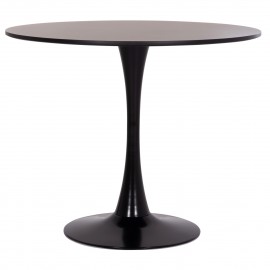 ΤΡΑΠΕΖΙ ΣΤΡΟΓΓΥΛΟ BROLIN HM18141.02 MDF TOP-ΒΑΣΗ ΜΕΤΑΛΛΙΚΗ--ΜΑΥΡΟ Φ90x73Υεκ