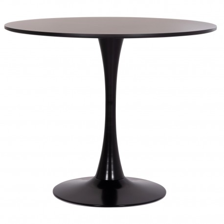 ΤΡΑΠΕΖΙ ΣΤΡΟΓΓΥΛΟ BROLIN HM18141.02 MDF TOP-ΒΑΣΗ ΜΕΤΑΛΛΙΚΗ--ΜΑΥΡΟ Φ90x73Υεκ