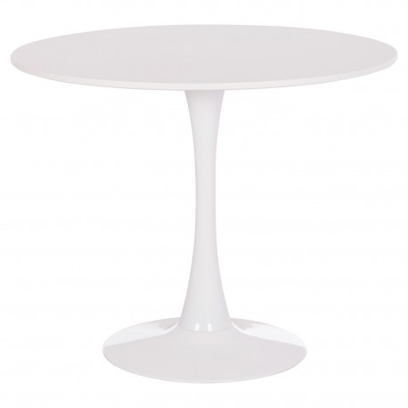 ΤΡΑΠΕΖΙ ΣΤΡΟΓΓΥΛΟ BROLIN HM18141.01 MDF TOP-ΒΑΣΗ ΜΕΤΑΛΛΙΚΗ--ΛΕΥΚΟ Φ90x73Υεκ