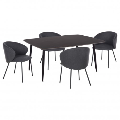 ΣΕΤ ΤΡΑΠΕΖΑΡΙΑΣ 5ΤΜΧ RAVEN HM21069.02 ΚΕΡΑΜΙΚΟ TOP ΜΑΥΡΟ ΜΑΡΜΑΡΟ & 4 ΚΑΡΕΚΛΕΣ