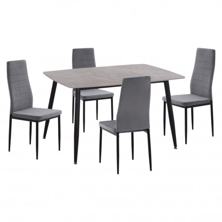 ΣΕΤ ΤΡΑΠΕΖΑΡΙΑΣ 5ΤΜΧ RAVEN HM21224.03 ΚΕΡΑΜΙΚΟ TOP ΓΚΡΙ ΜΑΡΜΑΡΟ--ΒΕΛΟΥΔΟ ΓΚΡΙ