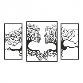 120-000663 Διακοσμητικό τοίχου Connecto pakooworld σετ 3τεμ μαύρο μεταλλικό