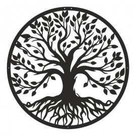 120-000655 Διακοσμητικό τοίχου Treelife pakooworld μαύρο μεταλλικό Φ80x1,5εκ