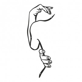 120-000645 Διακοσμητικό τοίχου Femalo pakooworld μαύρο μεταλλικό 20x1,5x50εκ