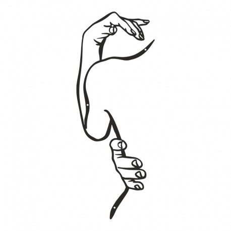 120-000645 Διακοσμητικό τοίχου Femalo pakooworld μαύρο μεταλλικό 20x1,5x50εκ