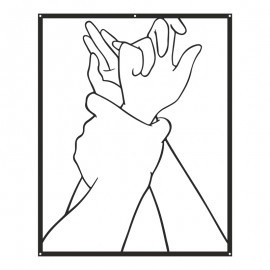 120-000644 Διακοσμητικό τοίχου Handia pakooworld μαύρο μεταλλικό 40x1,5x50εκ