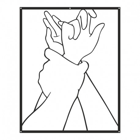 120-000644 Διακοσμητικό τοίχου Handia pakooworld μαύρο μεταλλικό 40x1,5x50εκ