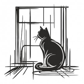 120-000637 Διακοσμητικό τοίχου Caten pakooworld μαύρο μεταλλικό 50x1,5x50εκ