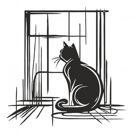 120-000637 Διακοσμητικό τοίχου Caten pakooworld μαύρο μεταλλικό 50x1,5x50εκ