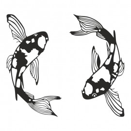 120-000634 Διακοσμητικό τοίχου Konda pakooworld σετ 2τεμ μαύρο μεταλλικό 17x1,5x32εκ