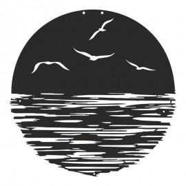 120-000633 Διακοσμητικό τοίχου Seline pakooworld μαύρο μεταλλικό Φ40x0,15εκ