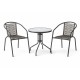 Ε2390,2S MIKA Set Κήπου - Βεράντας: Τραπέζι + 2 Πολυθρόνες Μέταλλο Βαφή Ανθρακί, PE Rattan Γκρι