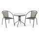 Ε2390,2S MIKA Set Κήπου - Βεράντας: Τραπέζι + 2 Πολυθρόνες Μέταλλο Βαφή Ανθρακί, PE Rattan Γκρι
