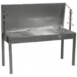 22161-L166129 Γαλβανιζέ Ψησταριά ,Συναρμολογούμενη Συρταρωτή Με Σχάρα Και Καπάκι 145 x  50 x 63(h)cm