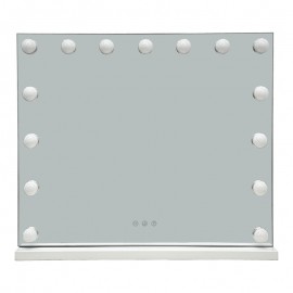 298-000050 Καθρέπτης Led Hollywood pakoworld μέταλλο λευκό 60x12x52.3εκ