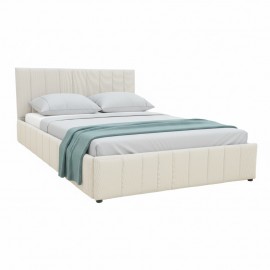 388-000023 Κρεβάτι Snuggle pakoworld με αποθηκευτικό χώρο ύφασμα μπεζ 160x200εκ