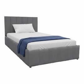 388-000017 Κρεβάτι Snuggle pakoworld με αποθηκευτικό χώρο βελούδο ανθρακί 120x200εκ