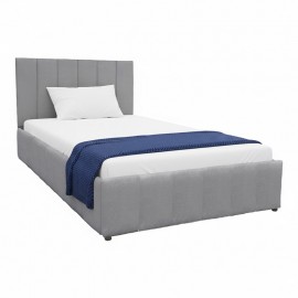 388-000018 Κρεβάτι Snuggle pakoworld με αποθηκευτικό χώρο βελούδο γκρι 120x200εκ