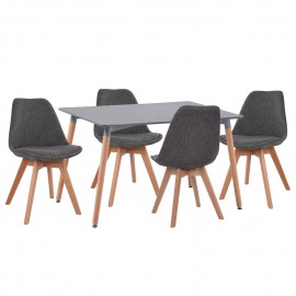 ΣΕΤ ΤΡΑΠΕΖΑΡΙΑΣ 5ΤΜΧ VEGAS HM21177 MDF TOP ΣΕ ΓΚΡΙ--ΥΦΑΣΜΑ ΣΕ ΓΚΡΙ