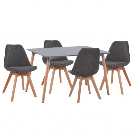 ΣΕΤ ΤΡΑΠΕΖΑΡΙΑΣ 5ΤΜΧ VEGAS HM21177 MDF TOP ΣΕ ΓΚΡΙ--ΥΦΑΣΜΑ ΣΕ ΓΚΡΙ