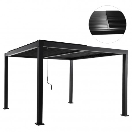 ΒΙΟΚΛΙΜΑΤΙΚΗ ΠΕΡΓΚΟΛΑ ΑΛΟΥΜΙΝΙΟΥ PREMIUM FRANIO HM6609.01 ΜΑΥΡΟ 300x300x240Υ