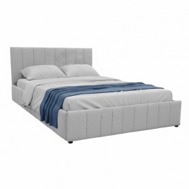 388-000024 Κρεβάτι Snuggle pakoworld με αποθηκευτικό χώρο ύφασμα γκρι 160x200εκ