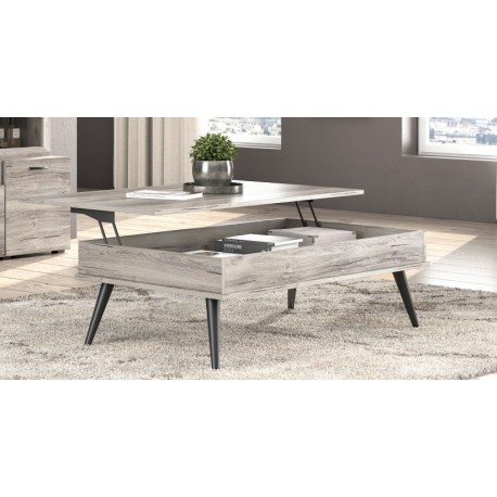 RL ΤΡΑΠΕΖΑΚΙ ΣΑΛΟΝΙΟΥ N22 Ορθογώνιο Ξύλινο με Σερβιτόρο  Φ119 Χ Υ41 ΧΒ66.5 CM