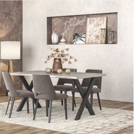 RL ΤΡΑΠΕΖΙ ΤΡΑΠΕΖΑΡΙΑΣ N6 ΜΕ ΜΑΥΡΑ ΜΕΤΑΛΛΙΚΑ ΠΟΔΙΑ 140Χ90Χ78  ΕΚ