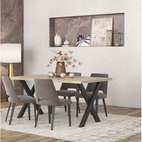 RL ΤΡΑΠΕΖΙ ΤΡΑΠΕΖΑΡΙΑΣ N6 ΜΕ ΜΑΥΡΑ ΜΕΤΑΛΛΙΚΑ ΠΟΔΙΑ 140Χ90Χ78  ΕΚ