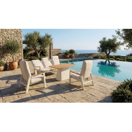 41005-261401 Καθιστικό Κήπου Σέτ 4 Τεμαχίων Με Αλουμίνιο Σκελετό Και Teak Ξύλο