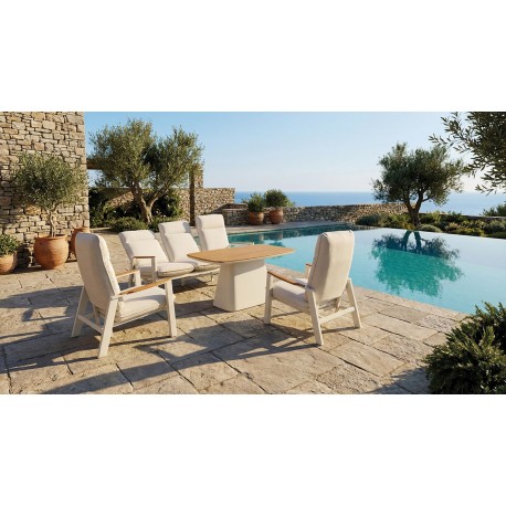 41005-261401 Καθιστικό Κήπου Σέτ 4 Τεμαχίων Με Αλουμίνιο Σκελετό Και Teak Ξύλο