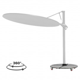 ΟΜΠΡΕΛΑ ΜΕ ΒΑΣΗ ΣΕΙΡΑ CANNOPY HM21285.02 ΑΛΟΥΜΙΝΙΟ & ΓΡΑΝΙΤΗΣ-ΛΕΥΚΟ ΧΡΩΜΑ Φ2,2μ