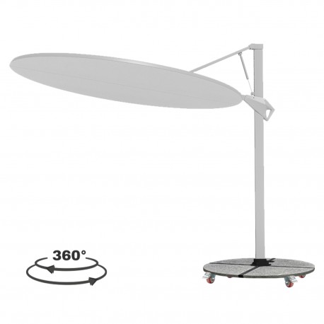 ΟΜΠΡΕΛΑ ΜΕ ΒΑΣΗ ΣΕΙΡΑ CANNOPY HM21285.02 ΑΛΟΥΜΙΝΙΟ & ΓΡΑΝΙΤΗΣ-ΛΕΥΚΟ ΧΡΩΜΑ Φ2,2μ