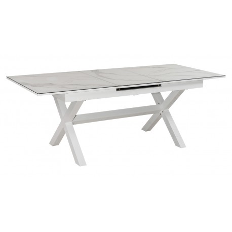 41025-23950 Επεκτεινόμενο Τραπέζι Αλουμινίου Με Αυτόματο Μηχανισμό Κε Κεραμικό Τζάμι 160/210 x 90 x 76(h)cm