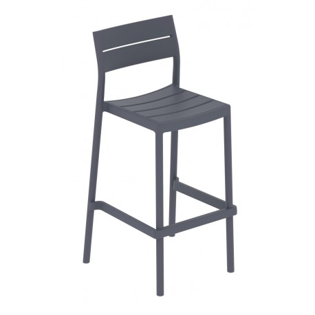 41027-261449 Dark Grey Σκαμπό Μπάρ Πολυπροπυλένιου Με UV Προστασία