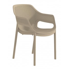 41031-261447 Taupe Στοιβαζόμενη Πολυθρόνα Πολυπροπυλένιου Με UV Προστασία