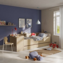 0101.GM43 Baya κρεβάτι πολυμορφικό μετατρεπόμενο 	259/244x110x79εκ. ( για στρώμα 90x140/200εκ. ) με αποθηκευτικό συρτάρι και γρα