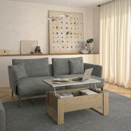 0121.GM54 Denver τραπεζάκι σαλονιού με σερβιτόρο 90x52x40/52εκ. Rookwood Oak / Beton Rookwood Oak / Beton 90x52εκ. Ύψος : 40 / 5