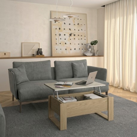 0121.GM54 Denver τραπεζάκι σαλονιού με σερβιτόρο 90x52x40/52εκ. Rookwood Oak / Beton Rookwood Oak / Beton 90x52εκ. Ύψος : 40 / 5