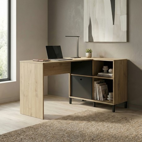 0111.GM85 Bolt γραφείο γωνιακό 136/99x85x73εκ. Artisan Oak / Μαύρο Artisan Oak / Μαύρο 136/99x85εκ. Ύψος : 73εκ.