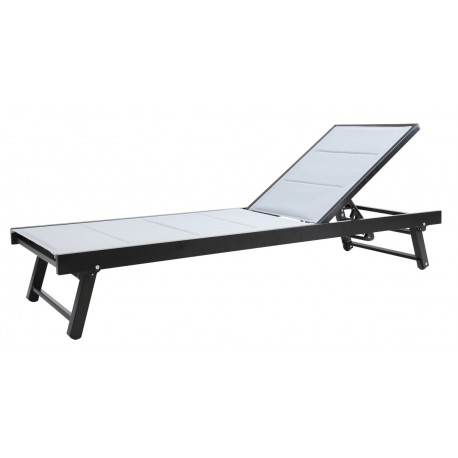 41119-L1024 Γκρί Ανακλινόμενη Ξαπλώστρα 5 Θέσεων Με Αλουμίνιο Σκελετό Και Διάτρητο Ύφασμα 2 x 1 , Με Ρόδες