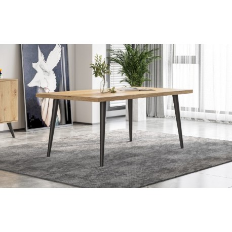 RL ΤΡΑΠΕΖΙ ΤΡΑΠΕΖΑΡΙΑΣ N10 ΞΥΛΙΝΟ ΜΕ ΜΑΥΡΑ ΜΕΤΑΛΛΙΚΑ ΠΟΔΙΑ 160Χ90Χ79  ΕΚ