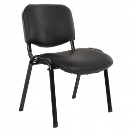 ΚΑΡΕΚΛΑ JANISHA HM1010.01 ΜΕ ΔΕΡΜΑΤΙΝΗ PU ΜΑΥΡΟ 53,5x59x77 εκ.