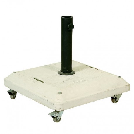 606-NTH37W Λευκή Τσιμεντένια Βάση Ομπρέλας 37Kgr , Με Ρόδες