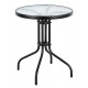 41042-26070-60-BLACK  Στρογγυλό Μεταλλικό Τραπέζι Με Τζάμι 60 x 70(h)cm