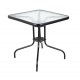 41045-26060-BLACK Τετράγωνο Μεταλλικό Τραπέζι Με Τζάμι 80 x 80 x 70(h)cm
