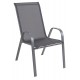 41062-26052 Γκρί Μεταλλική Στοιβαζόμενη Πολυθρόνα Με Textilene Ύφασμα 55 x 73 x 92(h)cm