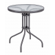 41065-26070-60-GREY Στρογγυλό Μεταλλικό Τραπέζι Με Τζάμι 60 x 70(h)cm